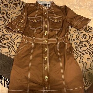 Brown Button-Up Dress